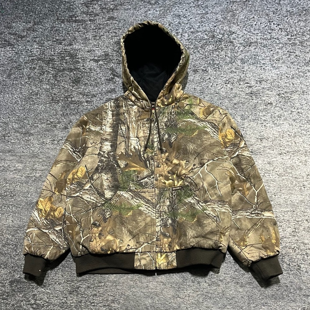 Wolverine Realtree Camo Hooded Jacket Mens XL Canvas Hunting Outdoor Workwear‎